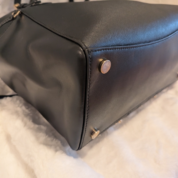 Michael KorsBlack & Gold Studded Voyager Tote Shoulder Bag Leather - Picture 10 of 11